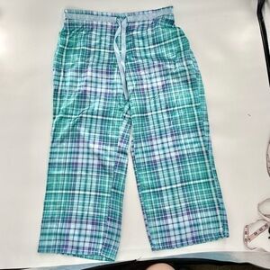 Cacique Blue Plaid Satin Pajama Lounge Pants 18/20
